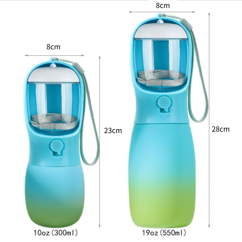 위드레오 2IN1 강아지물병 휴대용물통 간식통 그라디에이션 300ml 블루앤블루 이미지 4
