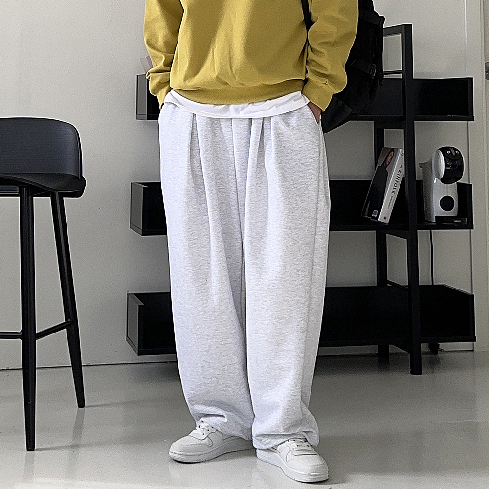 남자 와이드팬츠 트레이닝 밴딩 벌룬 팬츠 남자 면바지 - 상세 이미지 2