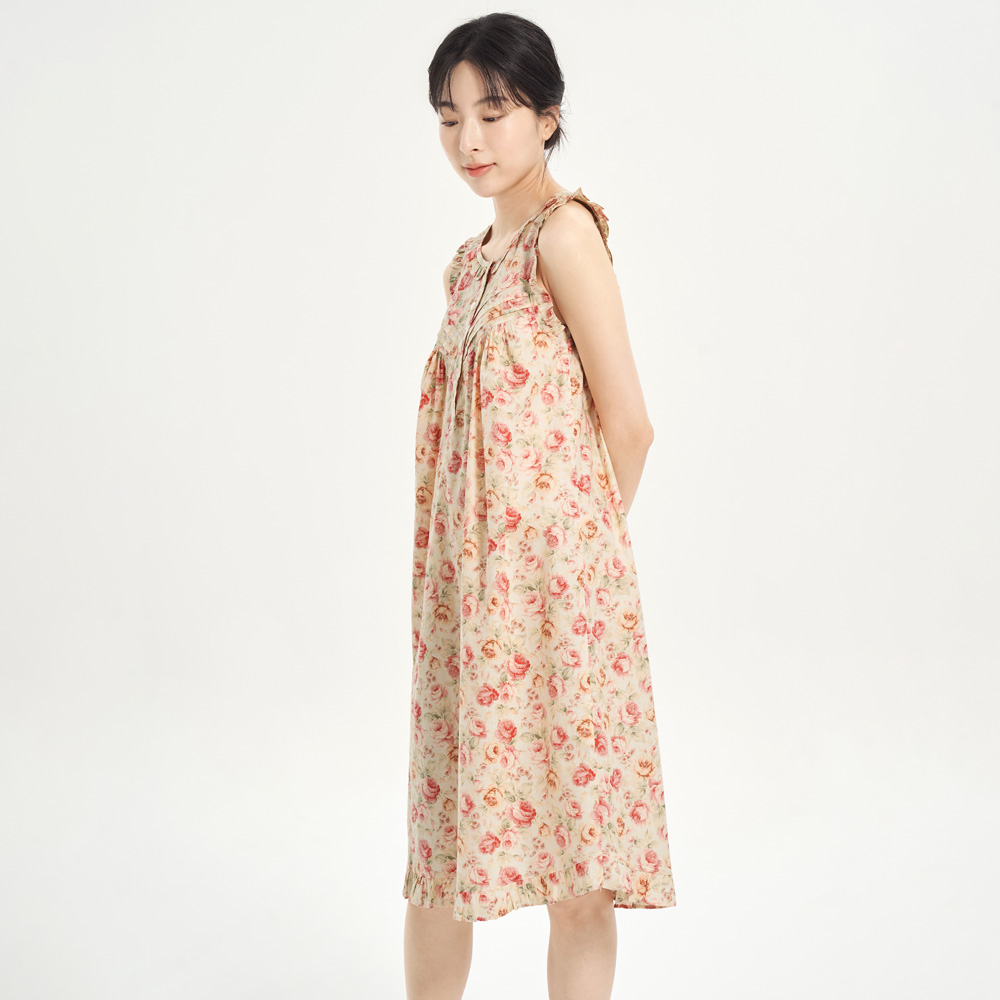 로열장미 순면 여성 나시 빅사이즈 원피스 잠옷 - 상세 이미지 2