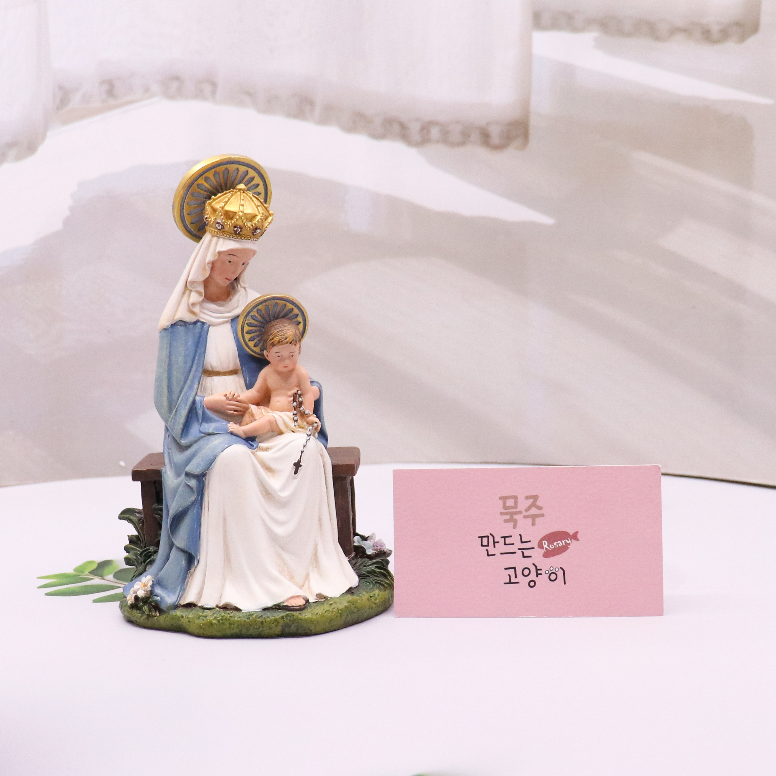 헤븐리 앉은 성모자상 성상 - 상세 이미지 3