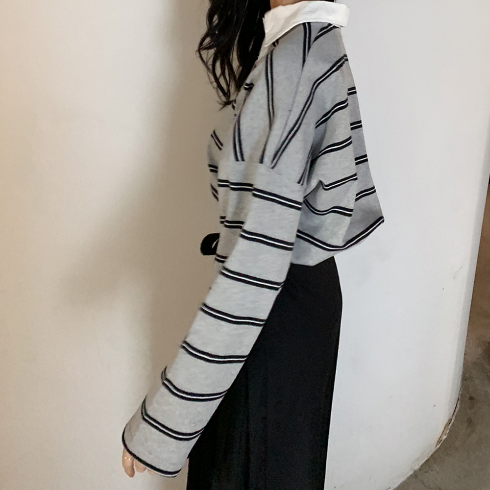 우리트 카라 단가라 오버핏 티셔츠 - 상세 이미지 3