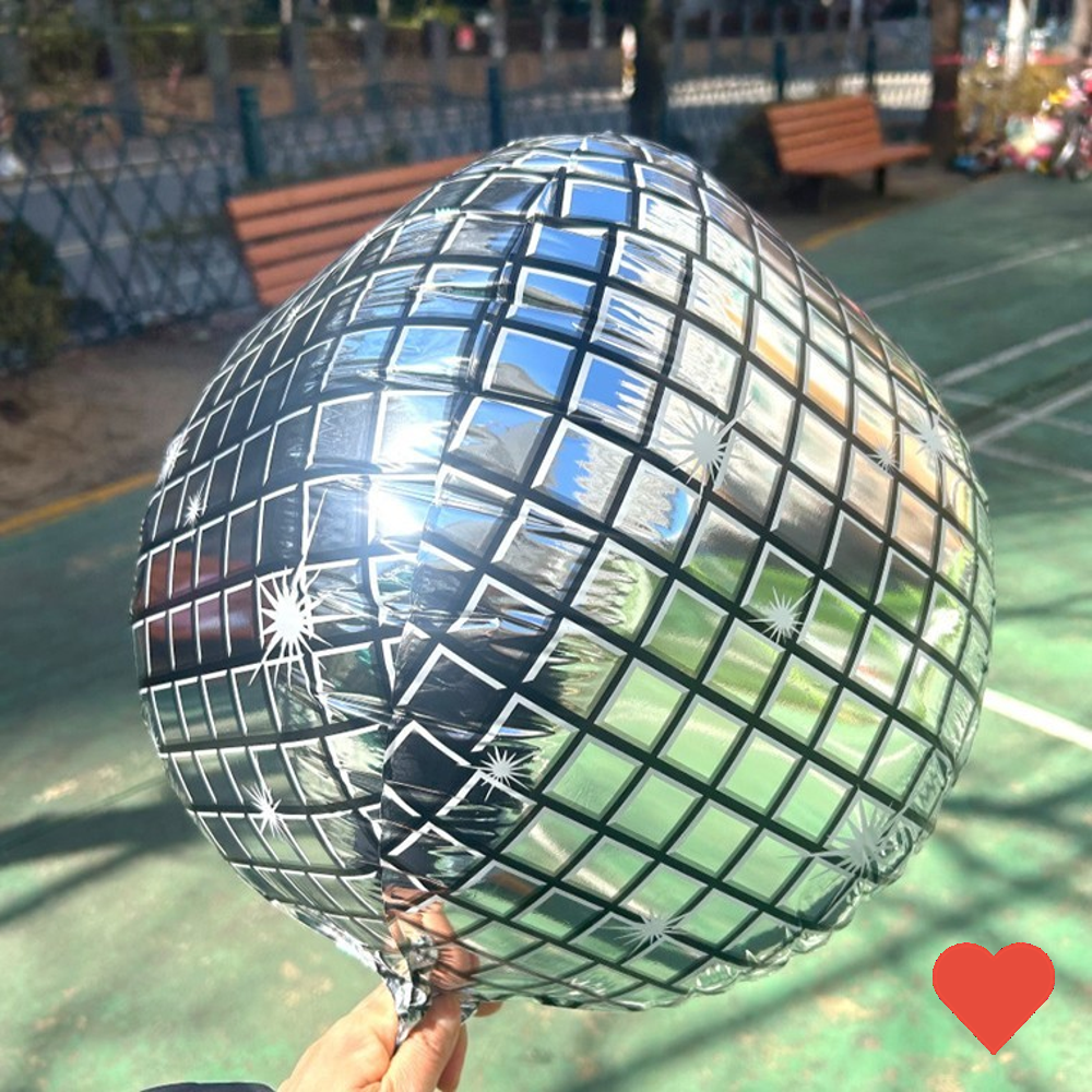 파티 풍선 37cm 대형 미러볼 벌룬 : y-ONEmart