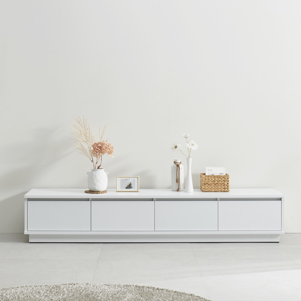 로아 85인치 75인치 tv다이서랍장 낮은 티비선반 거실장 1800x400x330mm, 블루