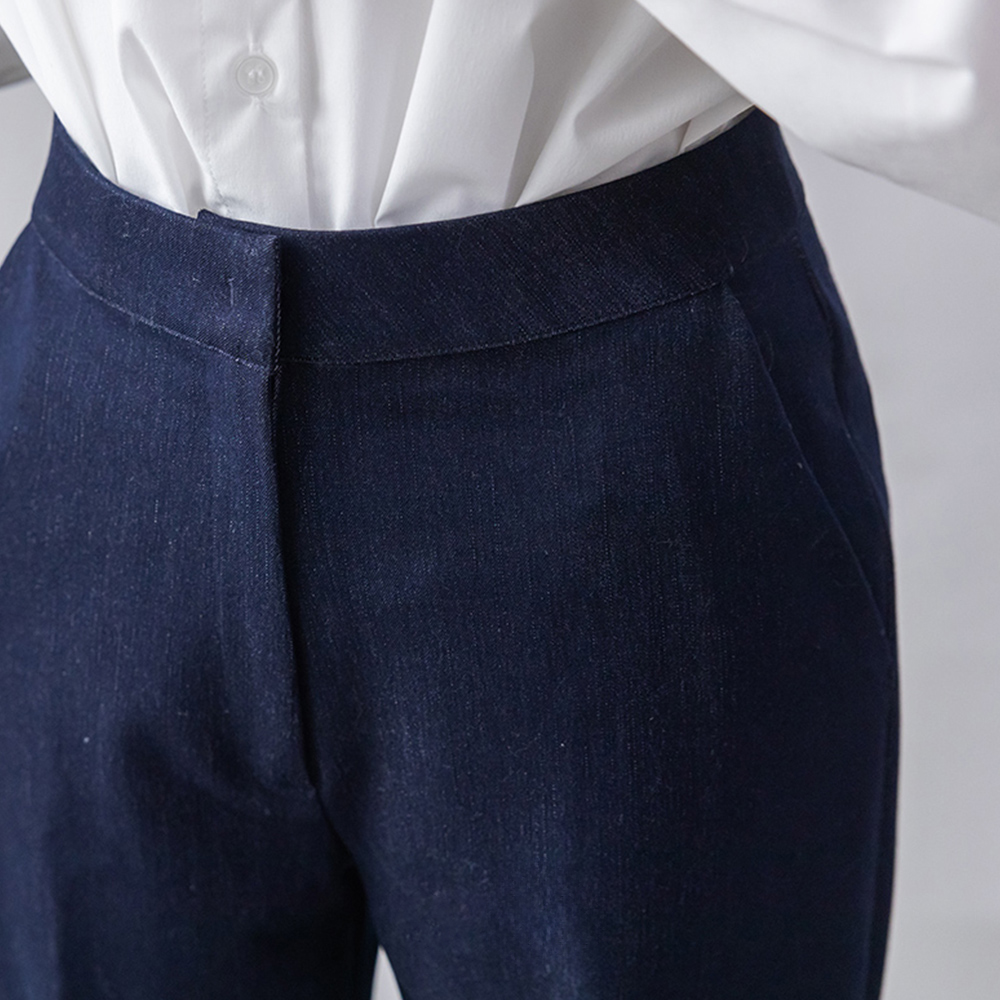 [리즈매직] 모먼트 레직기 데님 부츠컷 슬랙스 팬츠 - 상세 이미지 4