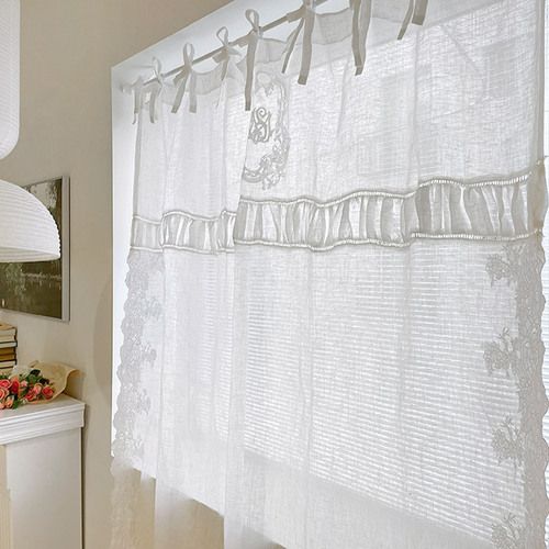 라벨르엠 홈티에라 마누아 린넨 자수 커튼 145x245cm