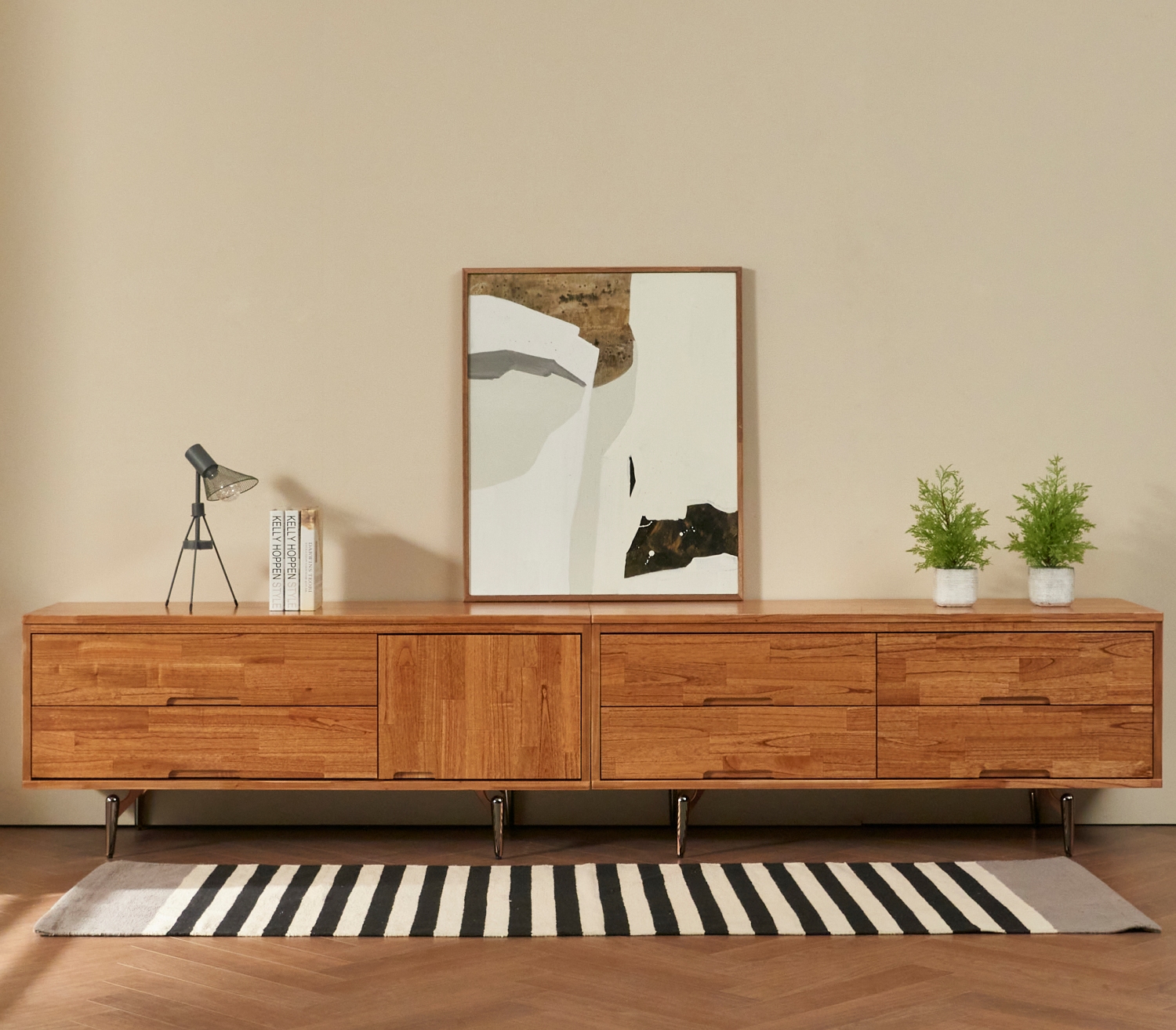 도무스 참죽 북유럽 원목거실장 티비다이 TV거실장 2400