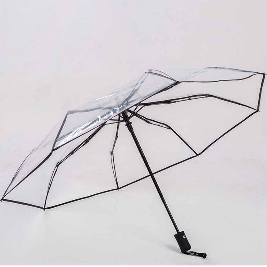 투명 3단자동우산 pvc 비닐 접이식우산