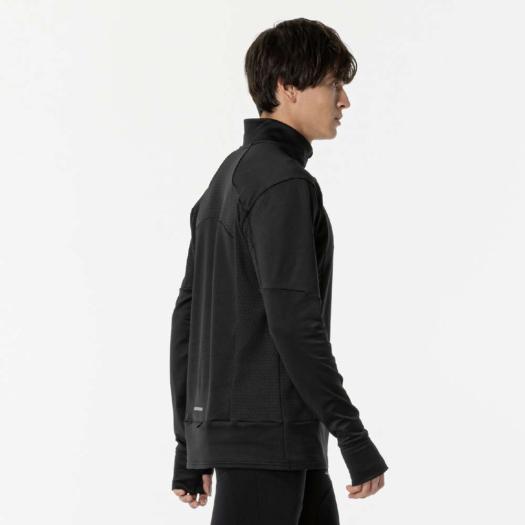 미즈노 MIZUNO 남성 방한 하프 집업 조깅 러닝복 J2MCA50590 블랙 - 상세 이미지 3