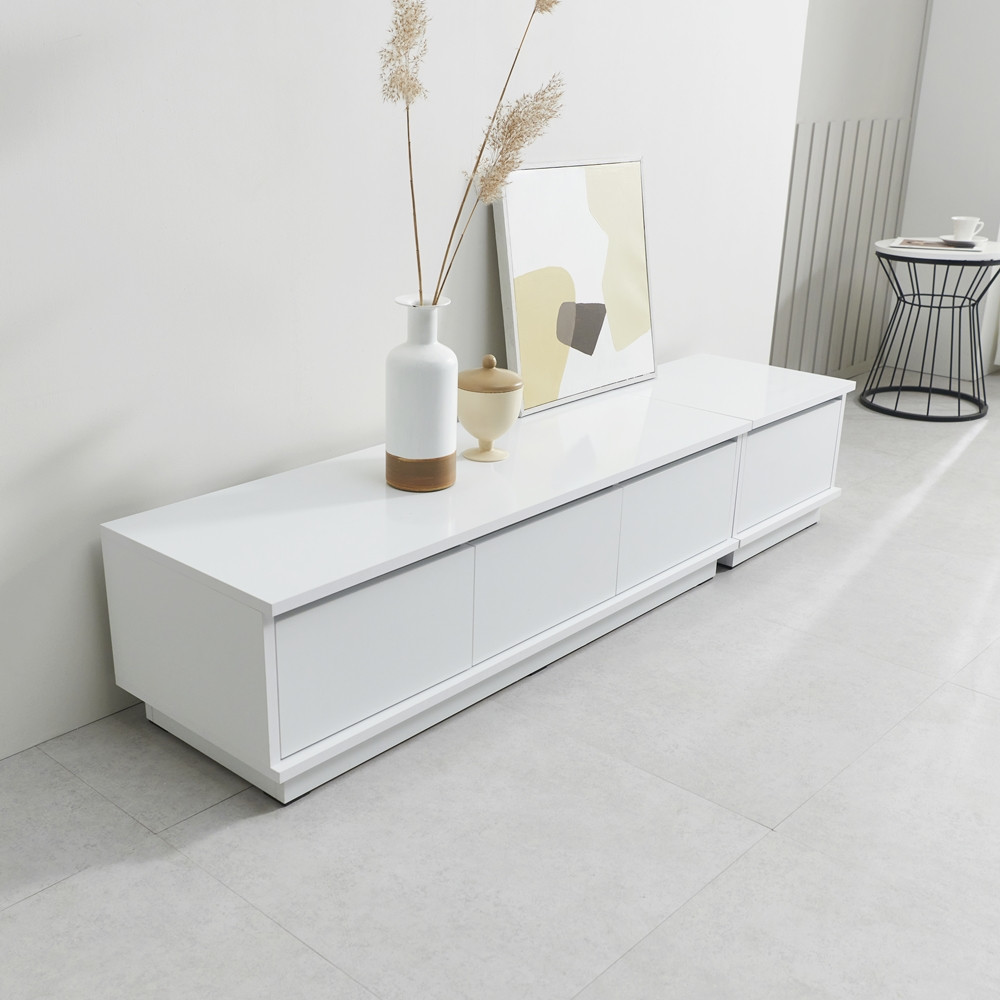 로아 75인치 티비서랍장 안방 tv장 낮은 거실장 1200x400x332mm, 아이보리