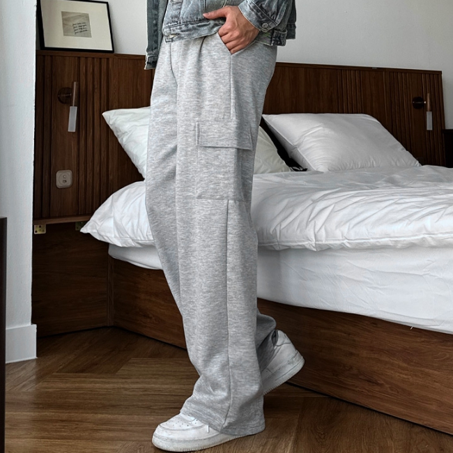 남자 커플 공용 타노 숏&롱 2단기장 와이드 카고 트레이닝 팬츠