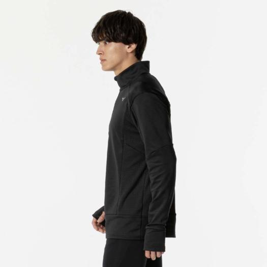 미즈노 MIZUNO 남성 방한 하프 집업 조깅 러닝복 J2MCA50590 블랙 - 상세 이미지 4