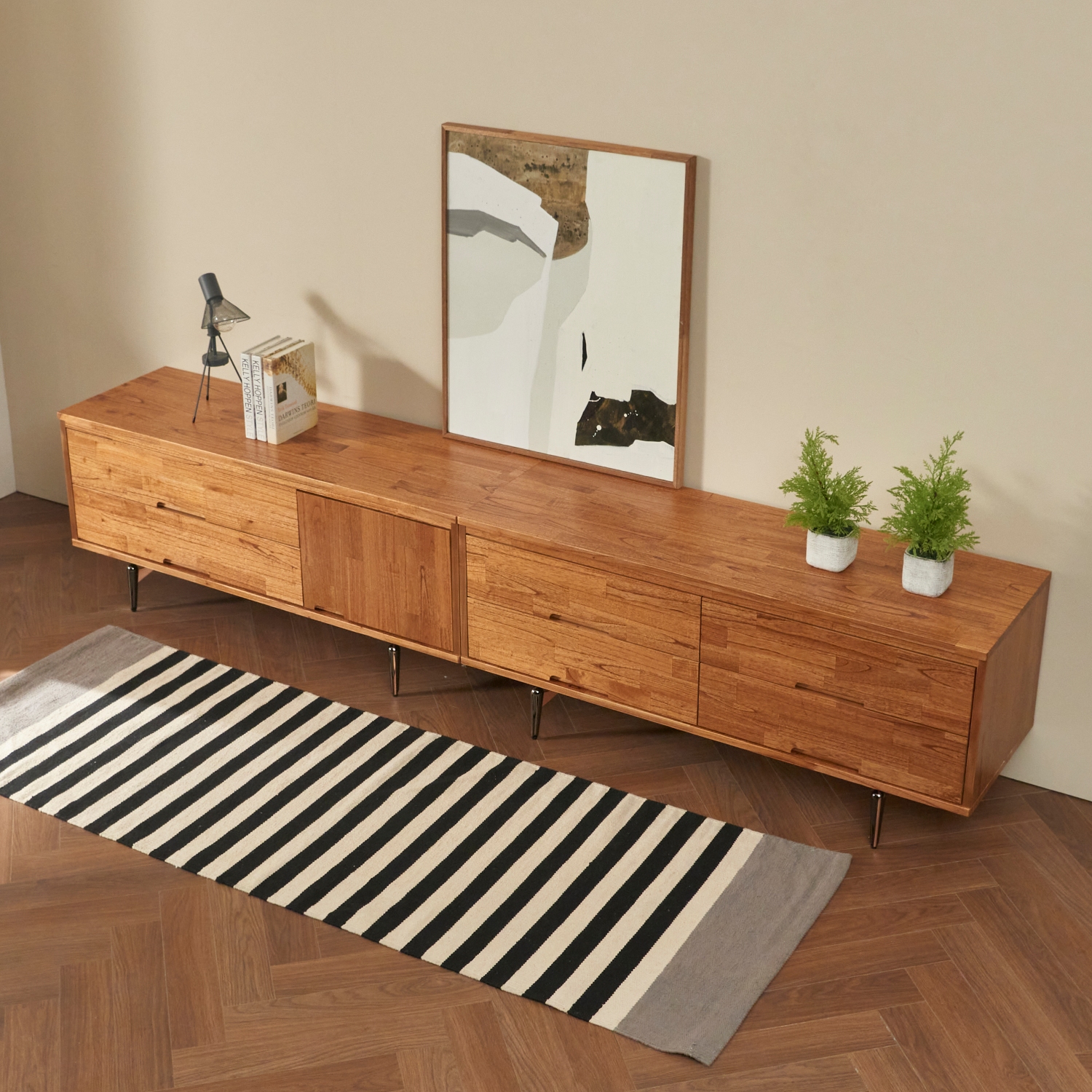 도무스 참죽 북유럽 원목거실장 티비다이 TV거실장 2400