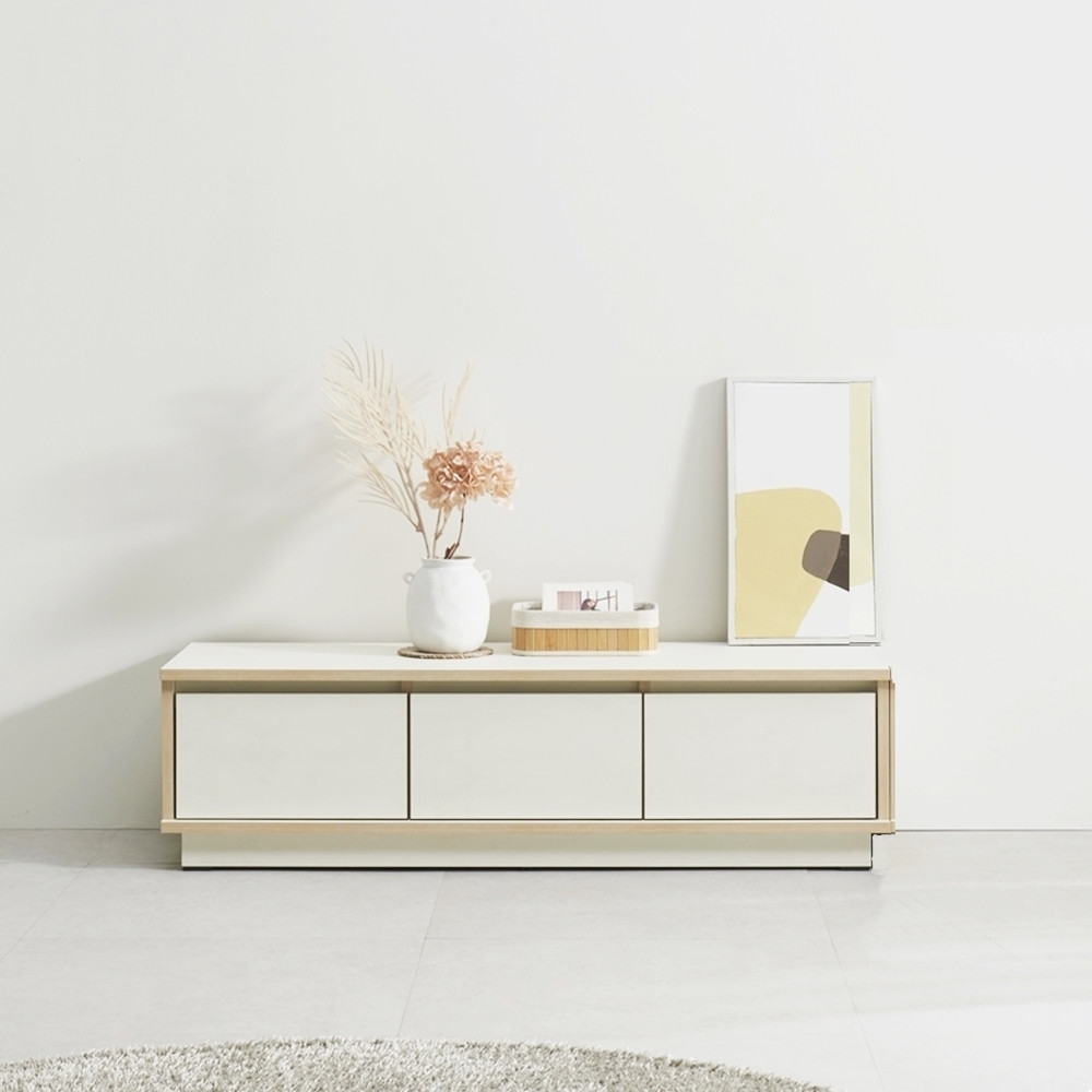 로아 75인치 티비서랍장 안방 tv장 낮은 거실장 1200x400x332mm, 화이트