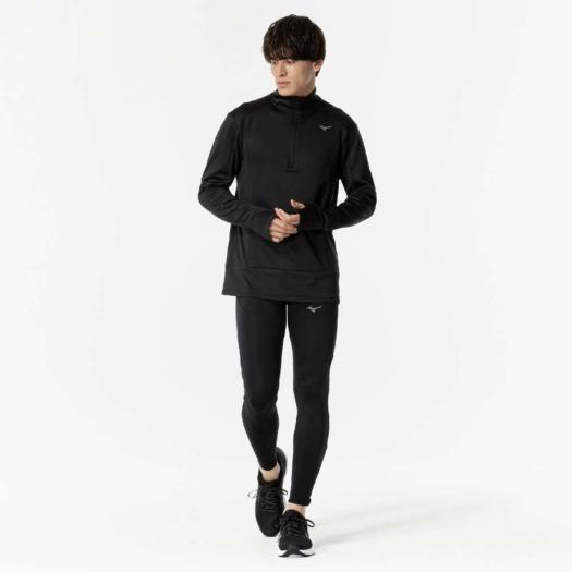 미즈노 MIZUNO 남성 방한 하프 집업 조깅 러닝복 J2MCA50590 블랙 - 상세 이미지 5