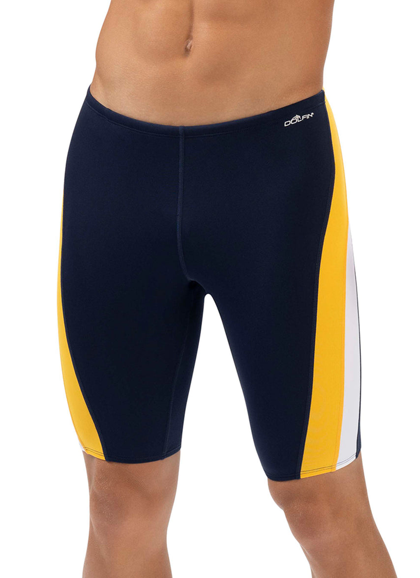 돌핀 남성 컬러블록 재머 5부 수영복 Navy/Gold/White - 상세 이미지 2