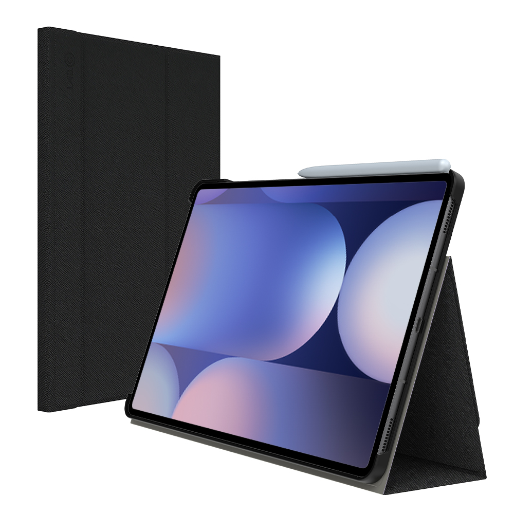 랩씨 슬림핏 케이스 스탠딩 폴리오 스마트 북커버 사피아노블랙, 갤럭시 탭 S9+-S9 FE+-S10+ - 메인 이미지