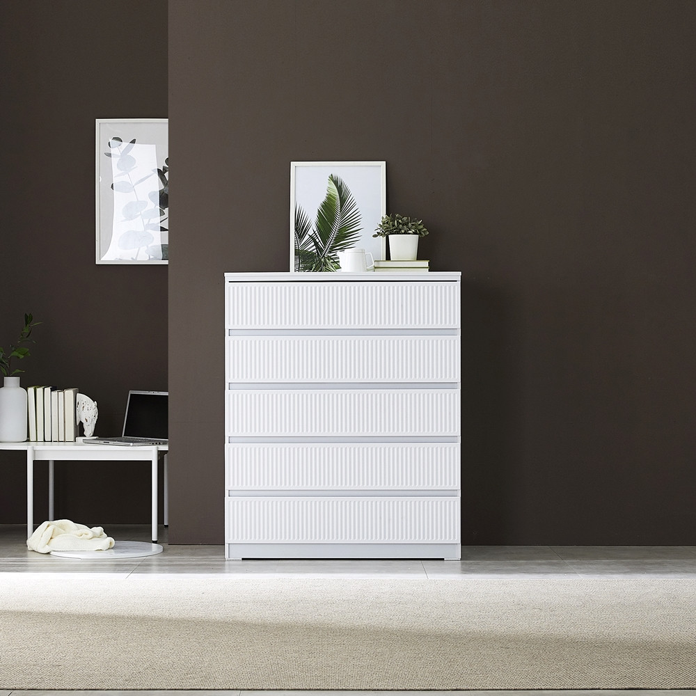 루아 서랍장 1000 오단 드레스룸 템바보드 옷 키큰 광폭 서랍장 1000x500x1220mm, 5단, 아카시아 - 상세 이미지 5