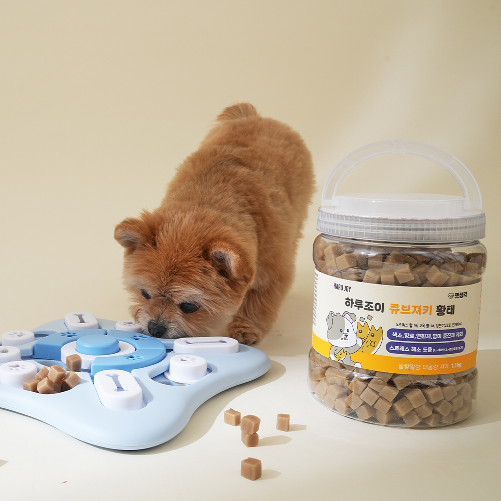 펫생각 큐브져키 대용량 강아지 간식 노즈워크 트릿 칭찬 훈련 황태, 1.1kg, 1개