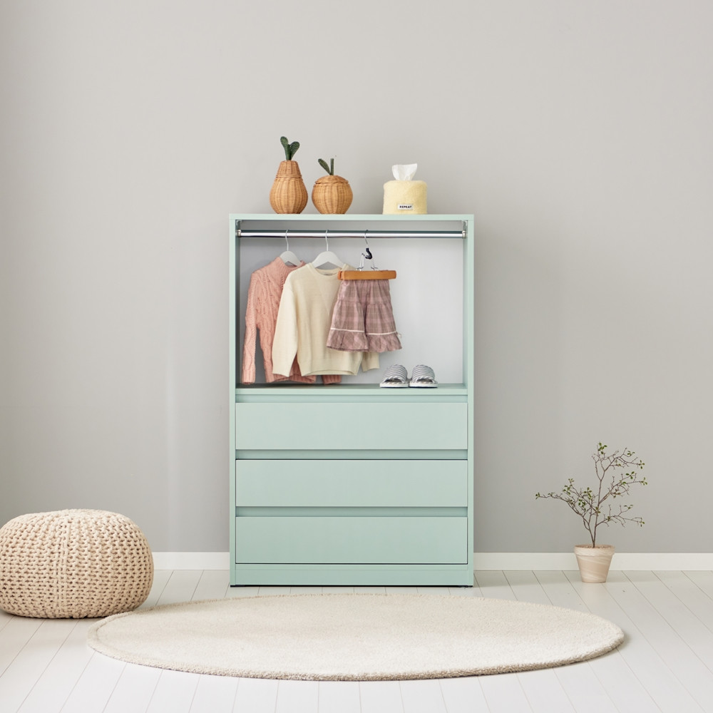 아이니 주니어장 아기 서랍장 아이방 키즈 어린이 옷장 800x400x1208mm, 핑크