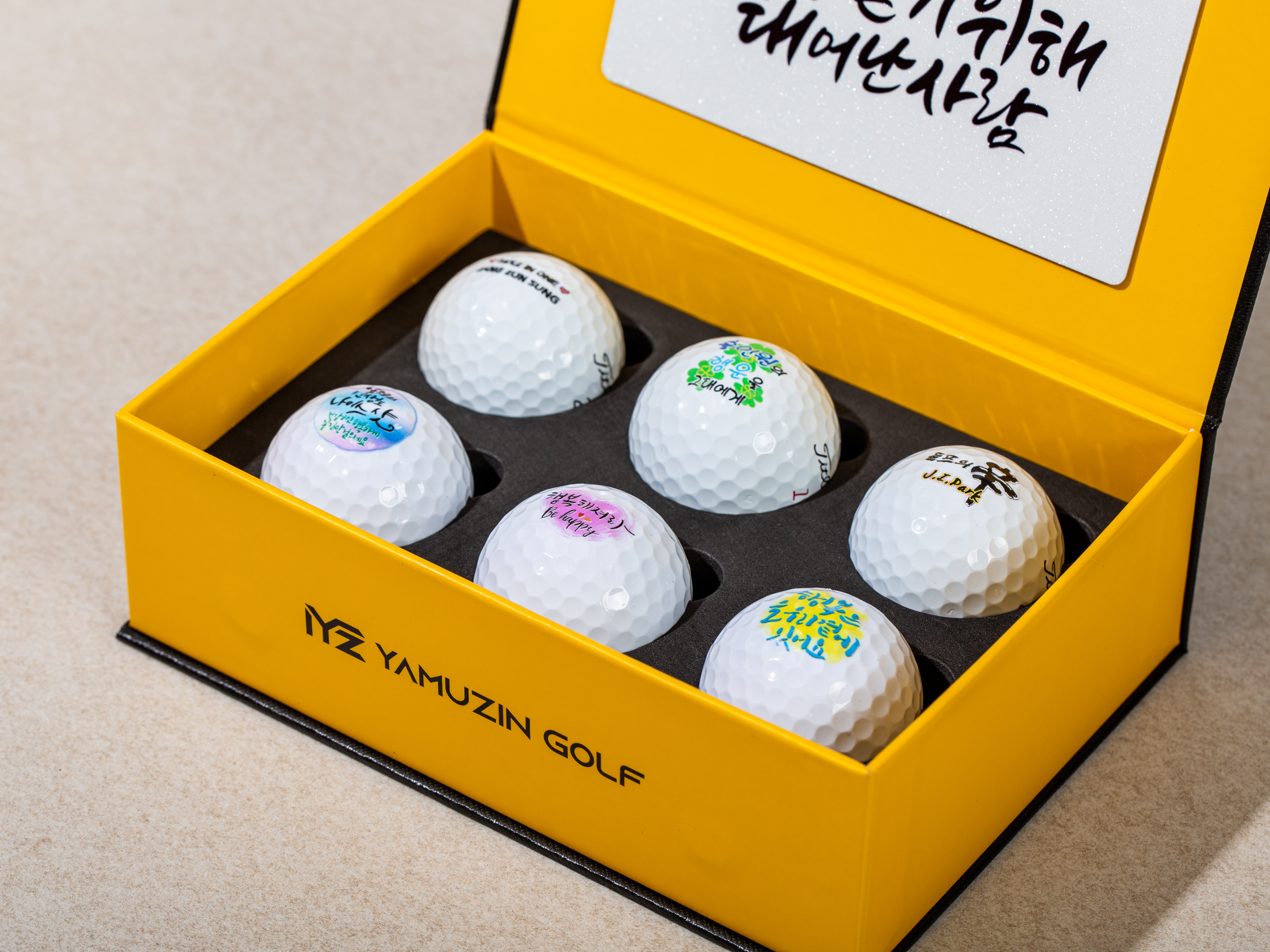 타이틀리스트 prov1 6구 커스텀 선물 세트 골프공 인쇄 홀인원 생일 퇴직 기념볼 각인