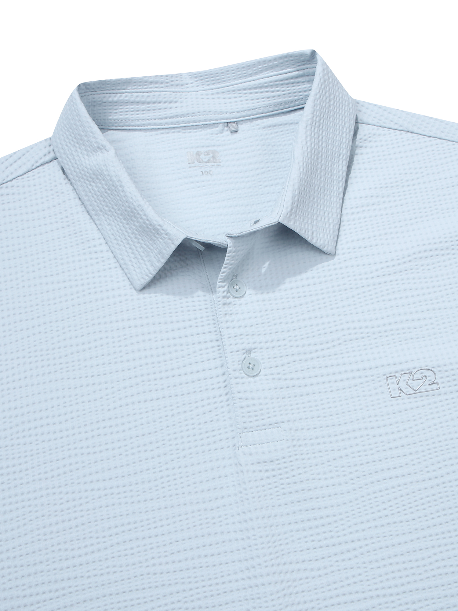 [본사직영] K2 남성 시원서커 ICE WAFFLE 폴로 ICE LIGHT BLUE KMM252497I - 상세 이미지 4