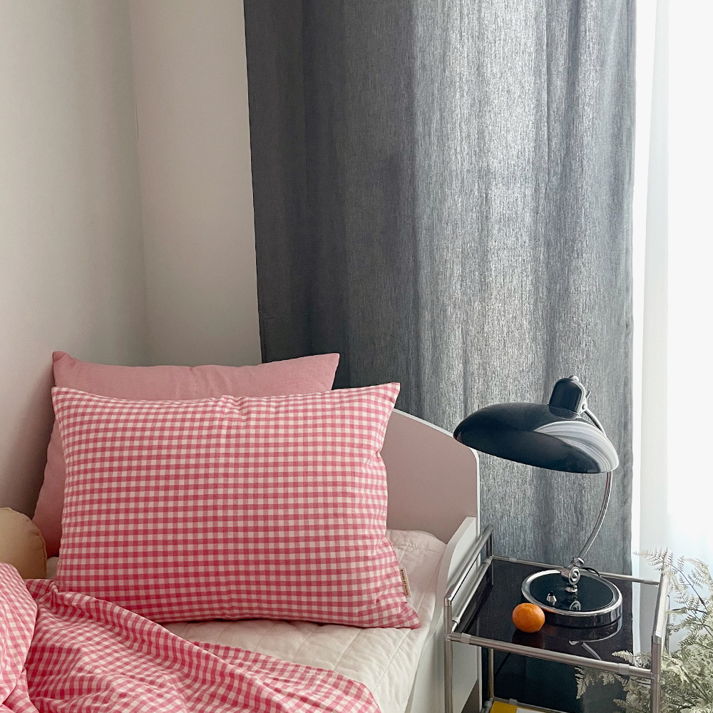 선염 무지 커튼 챠콜 아이방 맞춤제작