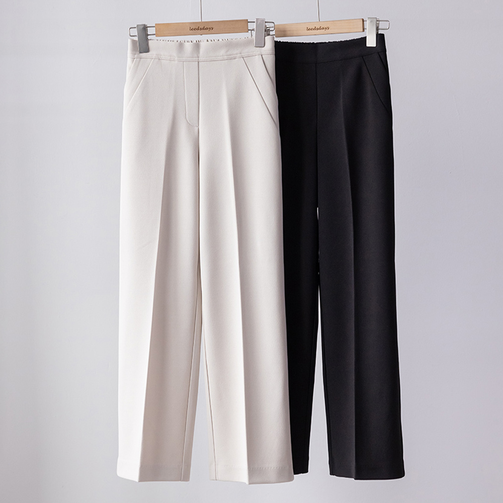 마크치즈 스판 일자 와이드 뒷밴딩 슬랙스 - 상품 이미지