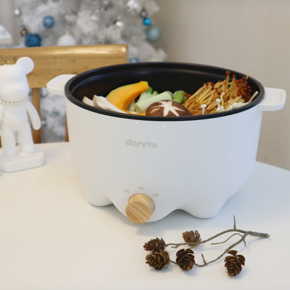 단미 멀티쿠커 전기냄비 찜기 찜솥 프라이팬 그릴 샤브샤브 여행용 캠핑용 전골냄비 3L MEK01