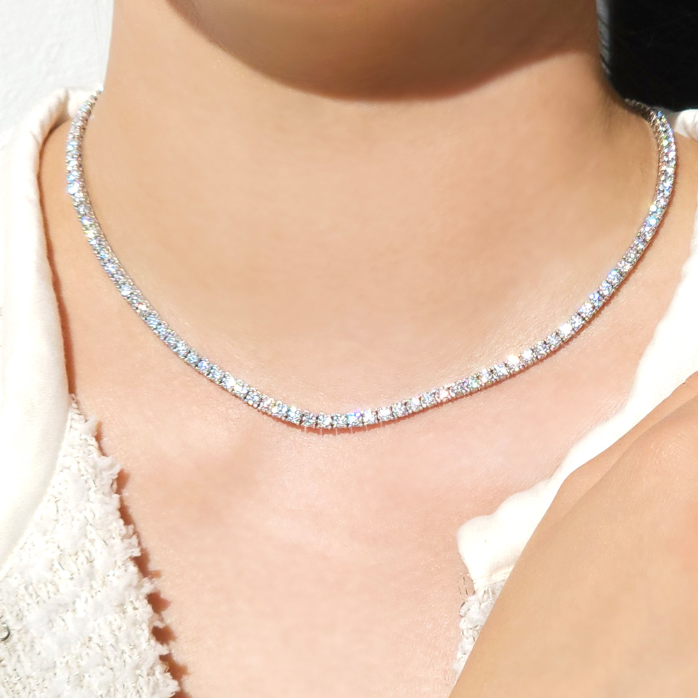 랩다이아 테니스목걸이 1부 고퀄리티 랩다이아몬드 14k 18k - 상세 이미지 4