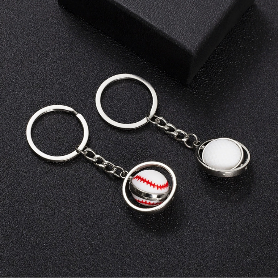 움직이는 스포츠 공 키링 농구 골프 야구 축구 럭비 취미 운동 동호회 단체 선물 키케이스 - 상세 이미지 5
