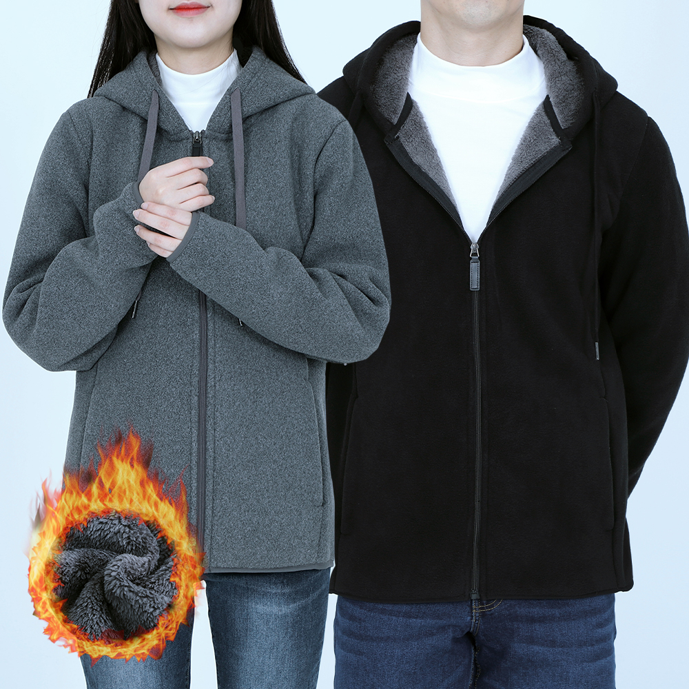 보아털 후드집업 방상내피 방한 겨울작업잠바 돕바 겨울외투 폴라폴리스 커플 빅사이즈 제품 이미지