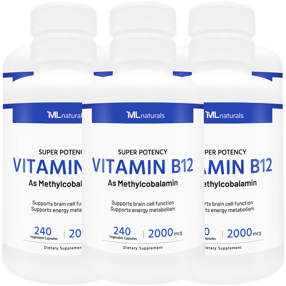 2025 신제품! 6병 마이라이프 내추럴스 비타민 B12 메틸코발라민 2000 mcg 240야채캡슐 - 메인 이미지