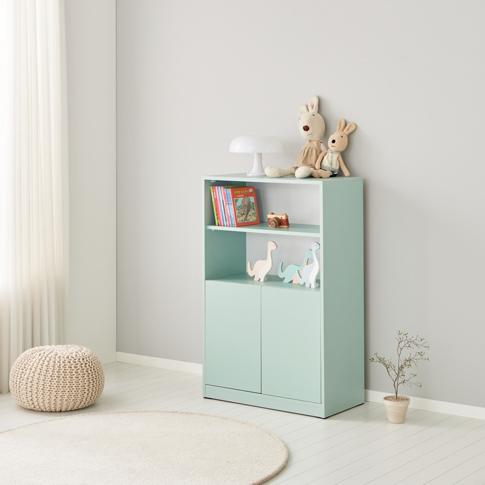아이니 만화책장 낮은 파티션 침대옆 폭좁은 미니 아이방책장 800x400x1208mm, 4단, 화이트 - 상세 이미지 4