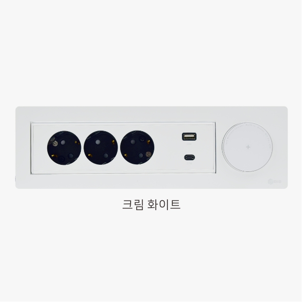 BIS 빌트인콘센트 BID-N203MWF 화이트 3구 USB 무선충전 가구 식탁 책상 매립 - 상세 이미지 2