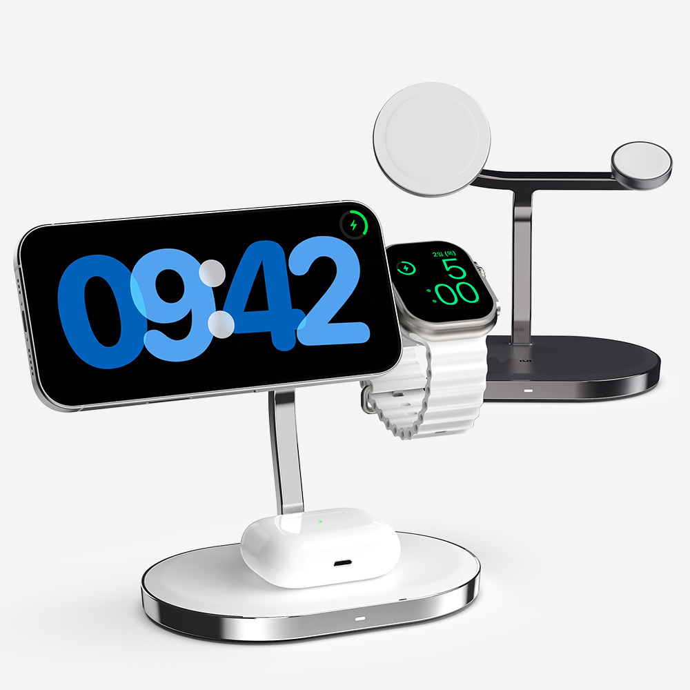 3in1 애플 MFM 맥세이프 고속 무선 충전기 MC320 그레이