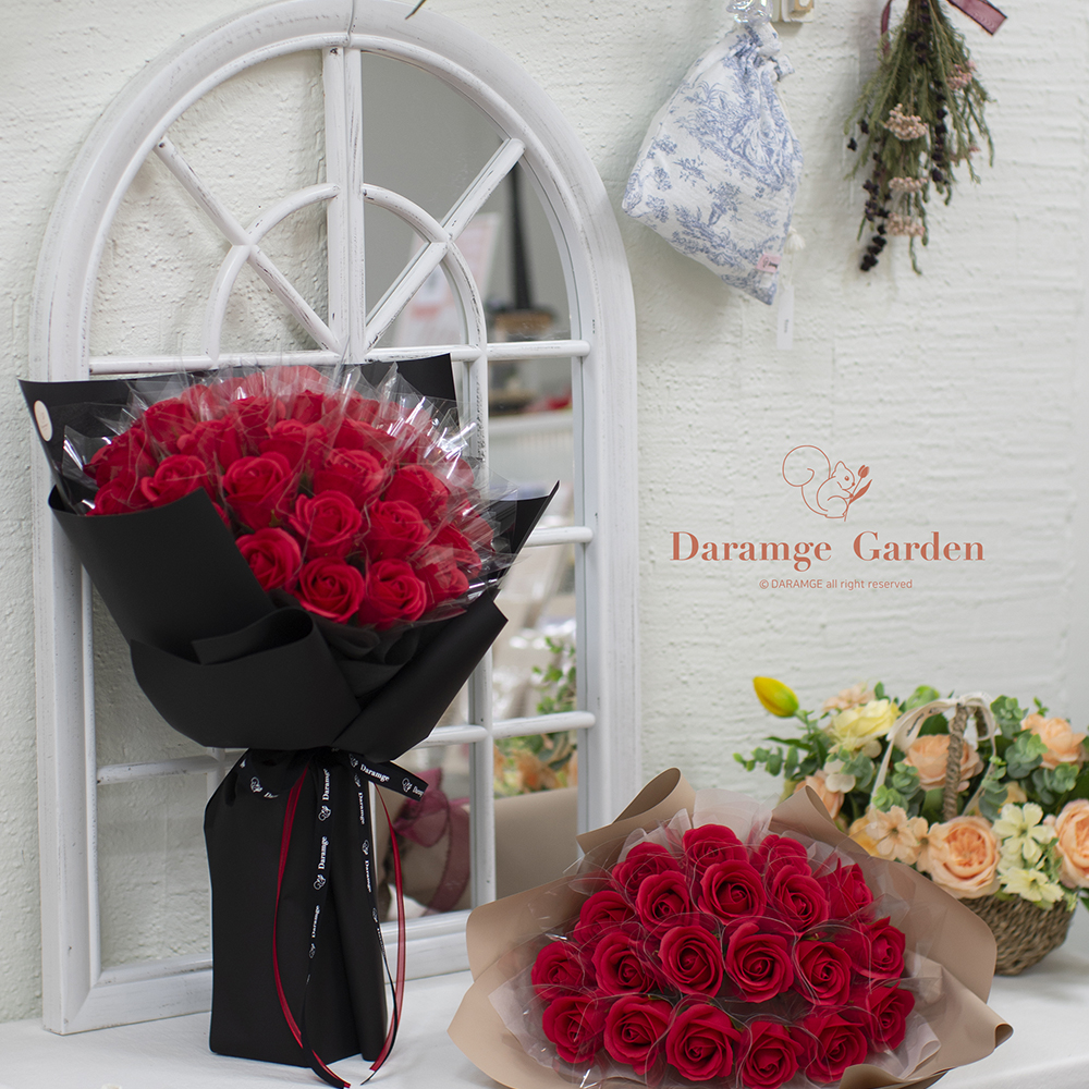 돈꽃다발 빨간 장미 비누꽃 돈다발 현금 용돈 블랙꽃다발 30송이 - 상세 이미지 5