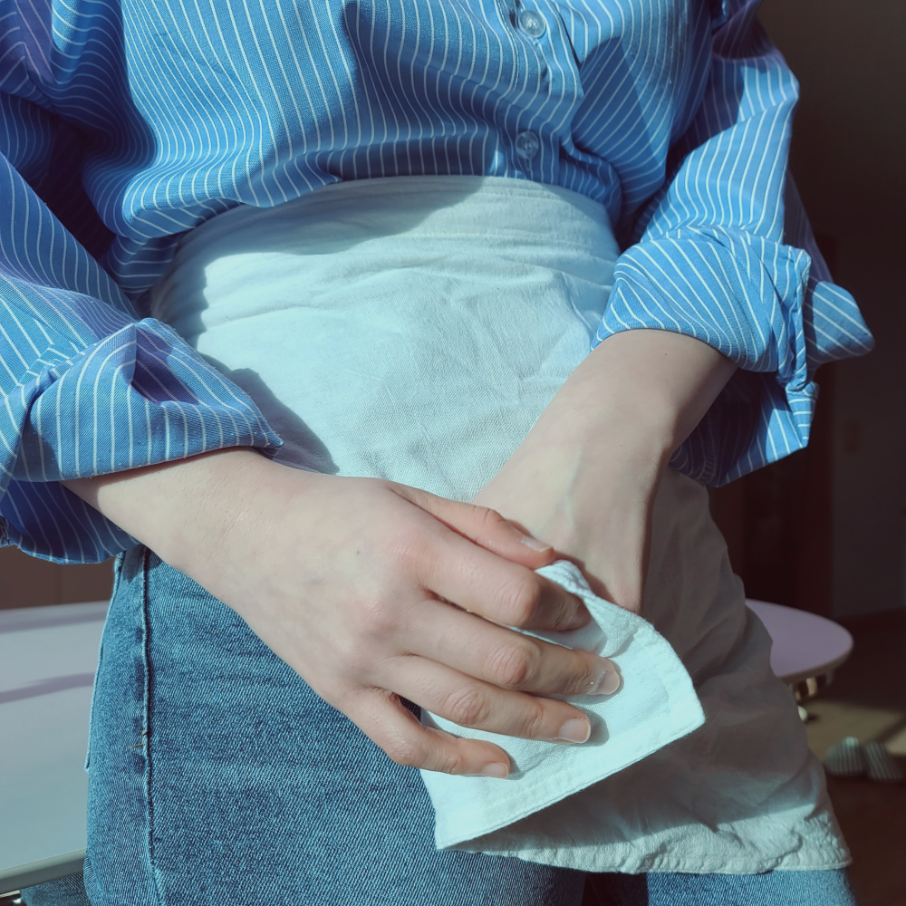 모어우드 소창앞치마 허리형 주방 미니 앞치마 B형