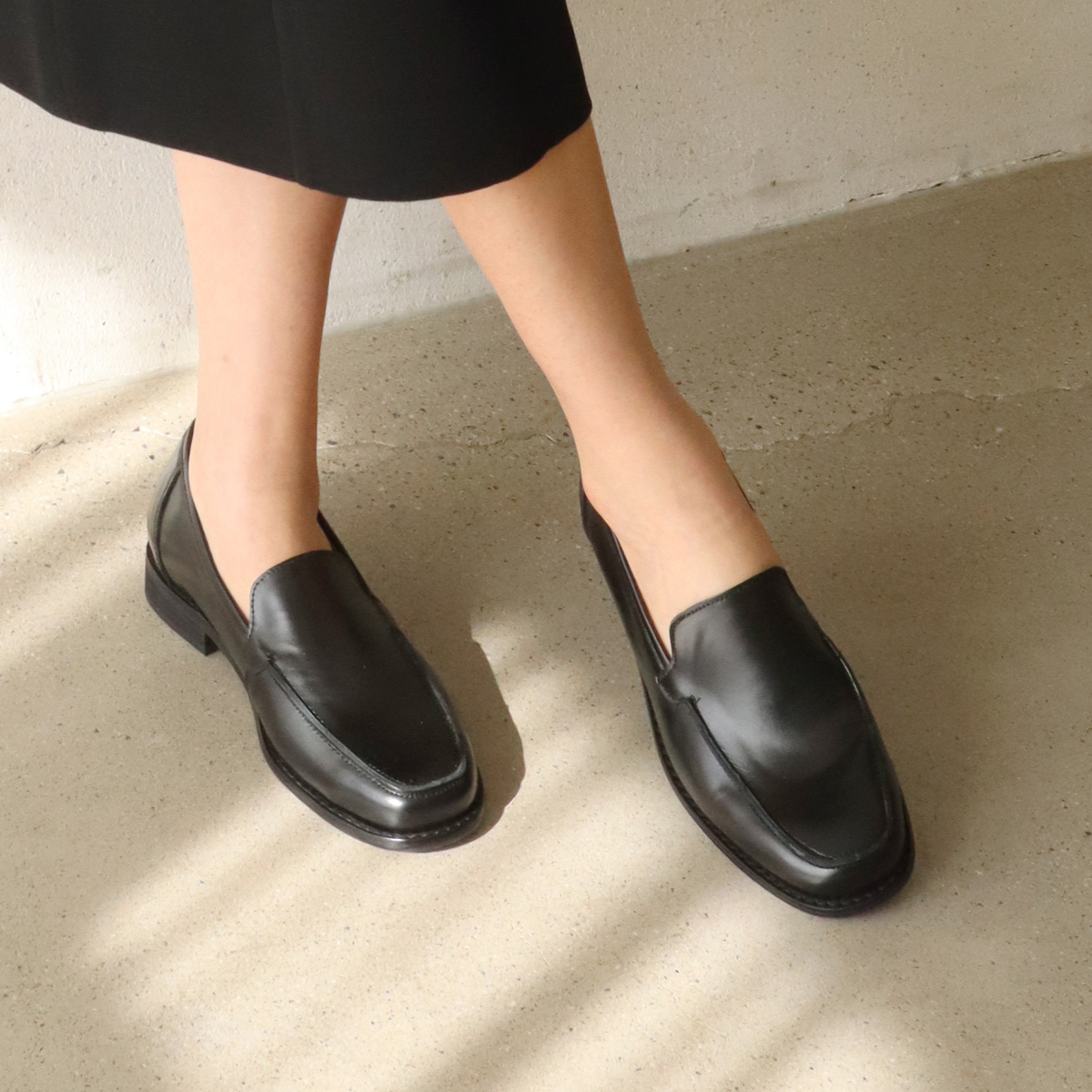 [GISSE 지쎄] 천연가죽 여성수제화 아빈느 스퀘어 로퍼 GIS-46224