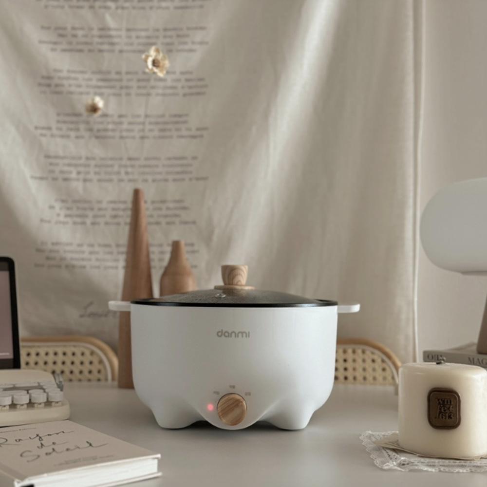 단미 멀티쿠커 전기냄비 찜기 찜솥 프라이팬 그릴 샤브샤브 여행용 캠핑용 전골냄비 3L MEK01