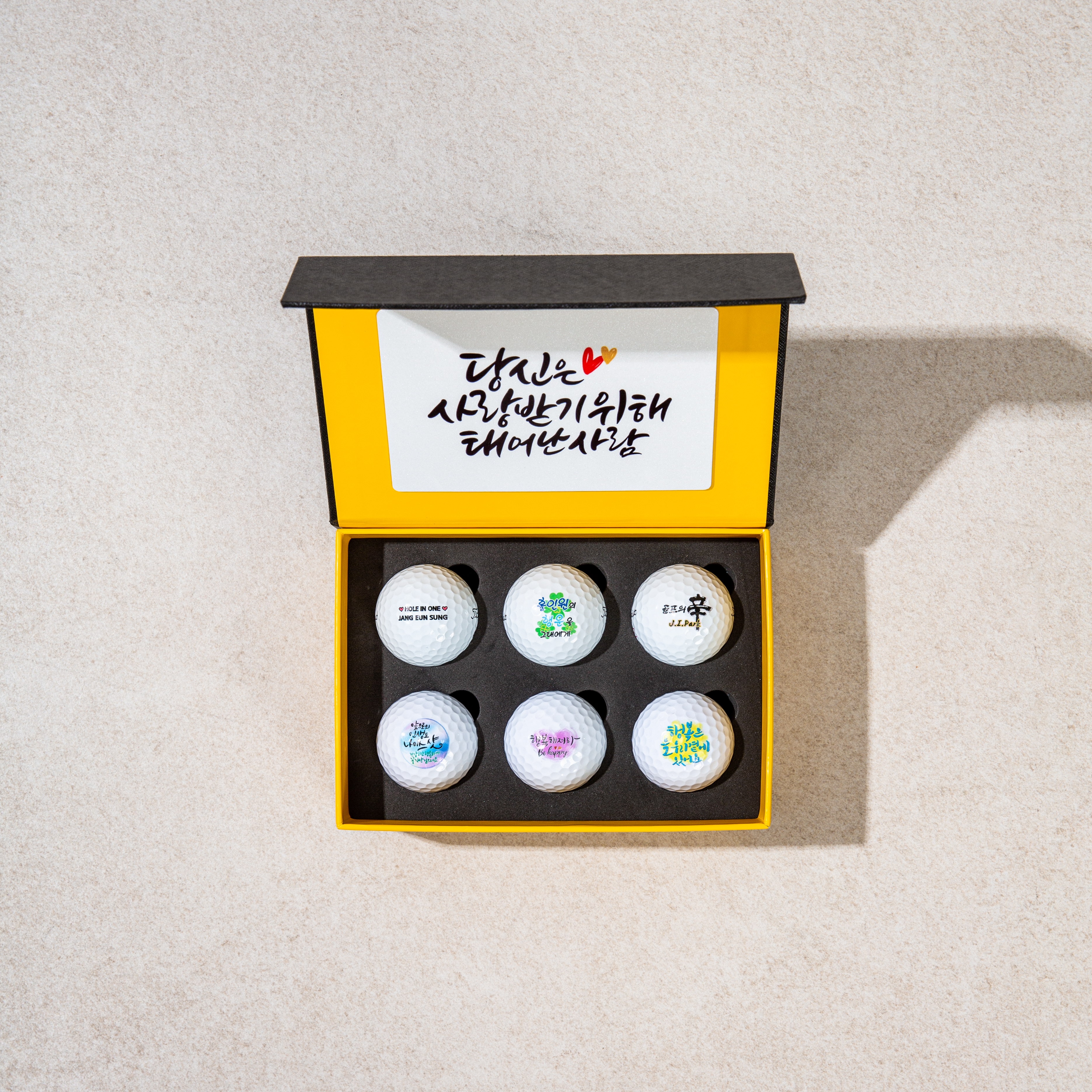 타이틀리스트 prov1 6구 커스텀 선물 세트 골프공 인쇄 홀인원 생일 퇴직 기념볼 각인
