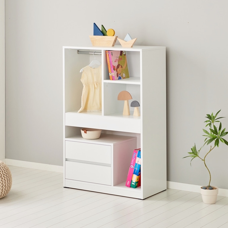 아이니 장난감 수납장 키즈 유아 아이 어린이 수납장 800x400x1208mm, 4단, 화이트