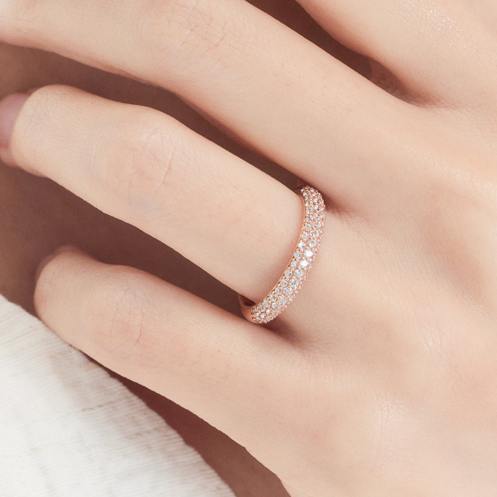 14K 18K 사이드 큐빅 고마루 가드링 반지 데일리 다이아 선물 - 상세 이미지 4