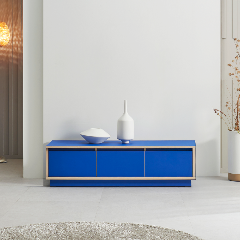 로아 75인치 티비서랍장 안방 tv장 낮은 거실장 1200x400x332mm, 블루