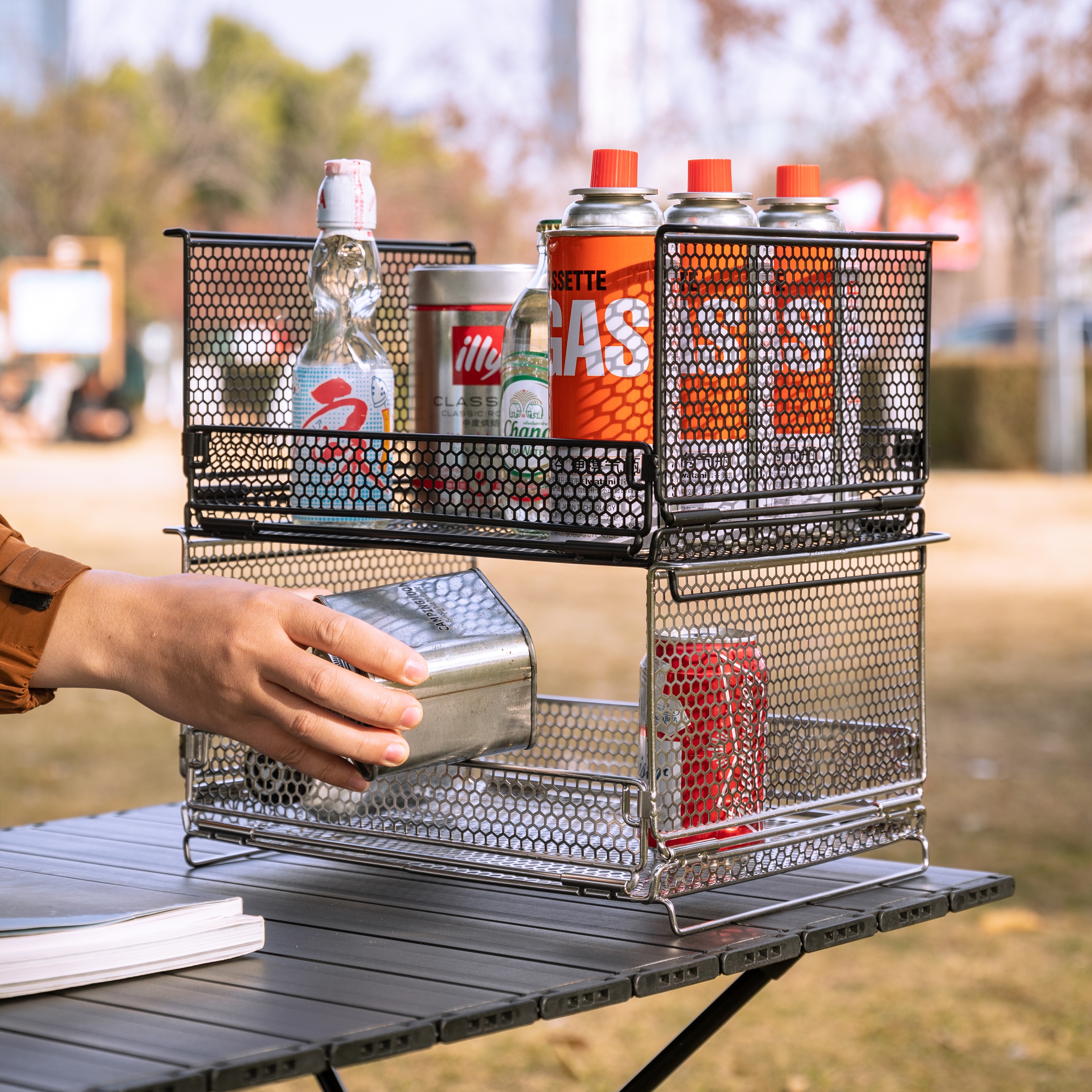 캠핑문 IGT 스태킹 폴딩 오픈형 바스켓 CK-23SF / CK-23BF