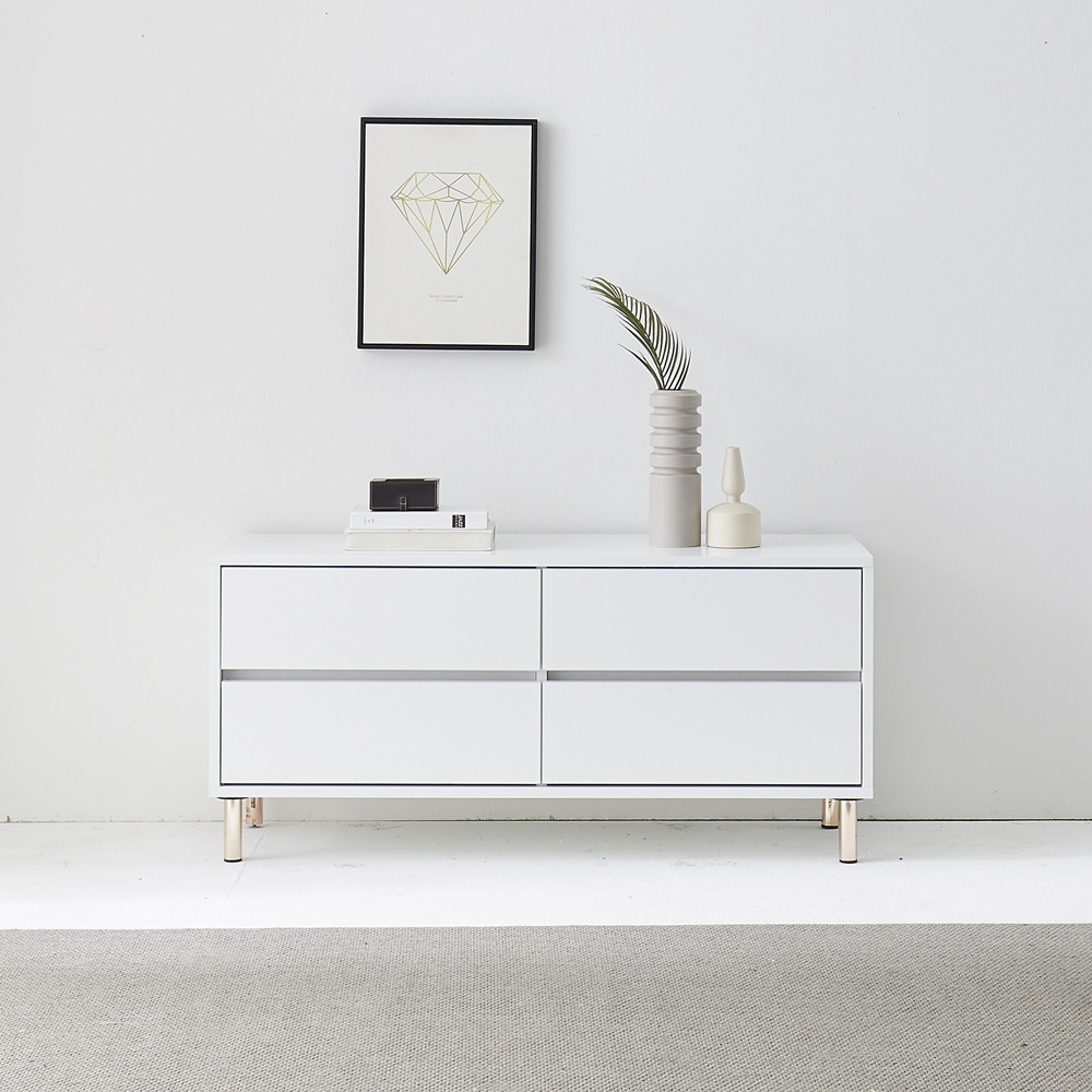 프린 낮은 tv다이 서랍장 안방 폭좁은 티비장 모던티비다이 장식장 1200x400x540mm, 화이트