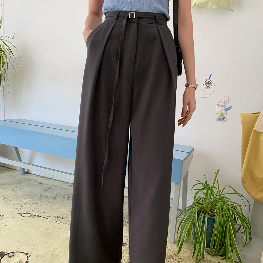 비타네 핀턱 벨트 슬랙스 - 상세 이미지 3