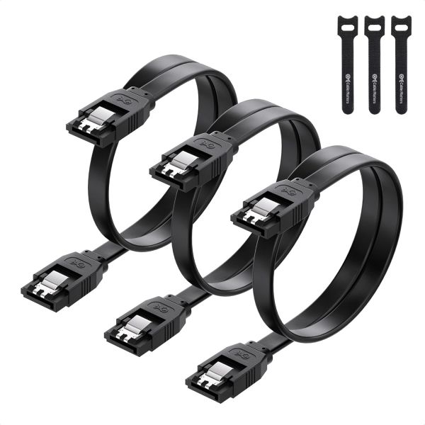 Cable Matters SATA 케이블 3개 세트 6Gbps 18인치 SSD HDD 연결 104007-BLK-18x3 : 엄마직구21