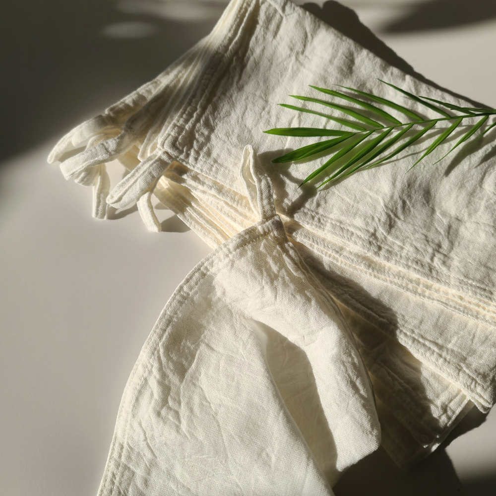 모어우드 주방 핸드타올 무형광 소창 와입스 고리수건