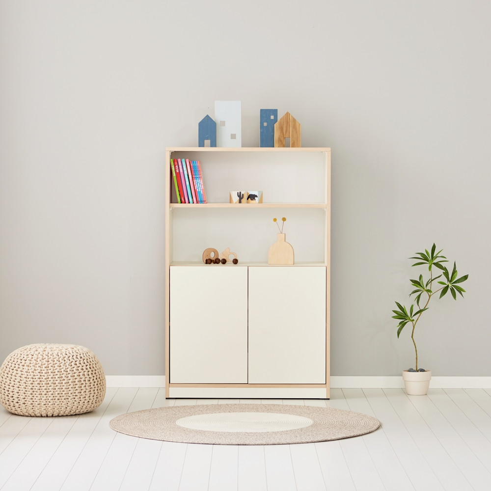 아이니 만화책장 낮은 파티션 침대옆 폭좁은 미니 아이방책장 800x400x1208mm, 4단, 화이트 - 상세 이미지 2