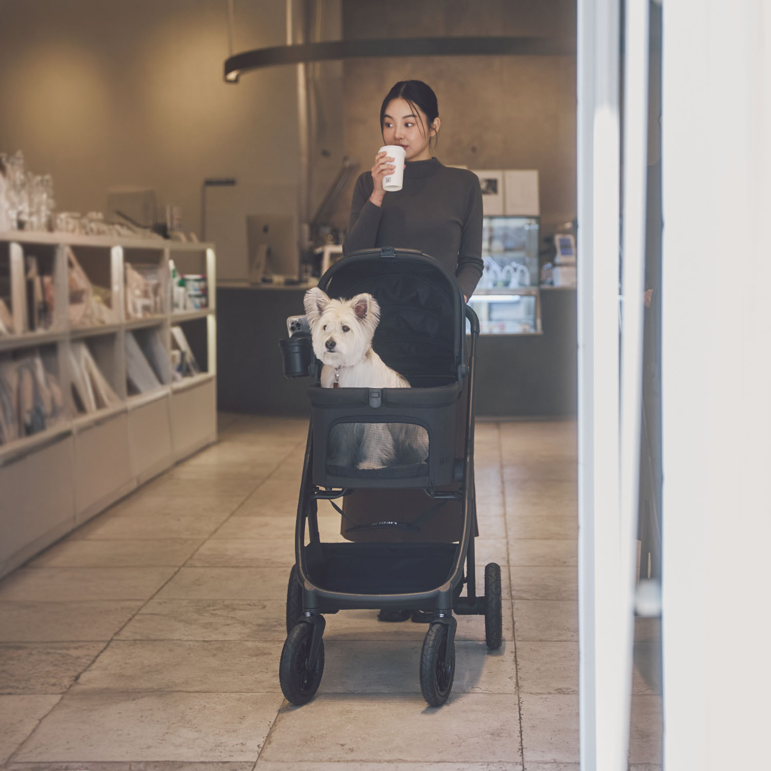 멀리 에어바퀴 강아지유모차 애견유모차 분리형 개모차 MWX 미드나잇블랙